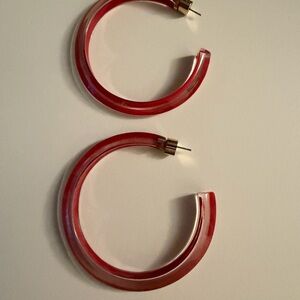 Alison Lou Loucite Medium Red Jelly Hoop Earrings